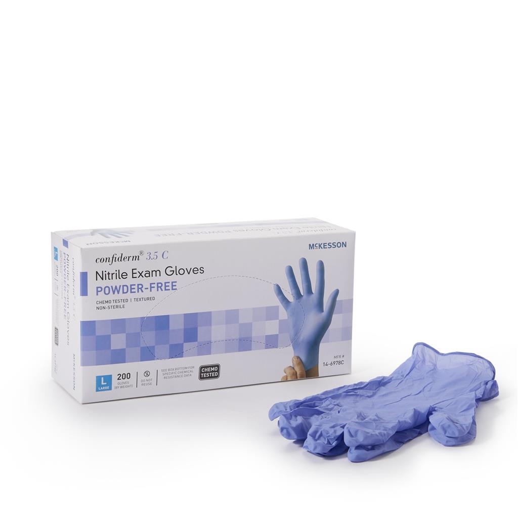 Confiderm ® 3.5C Nitrile Exam Gloves, Non Sterile, Chemo Tested, L, 200/EA 2000/CS