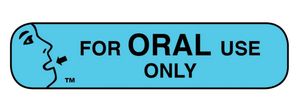Pharmacy Advisory Label - For Oral Use Only 1-1/16" x 3/8" 1000/bx