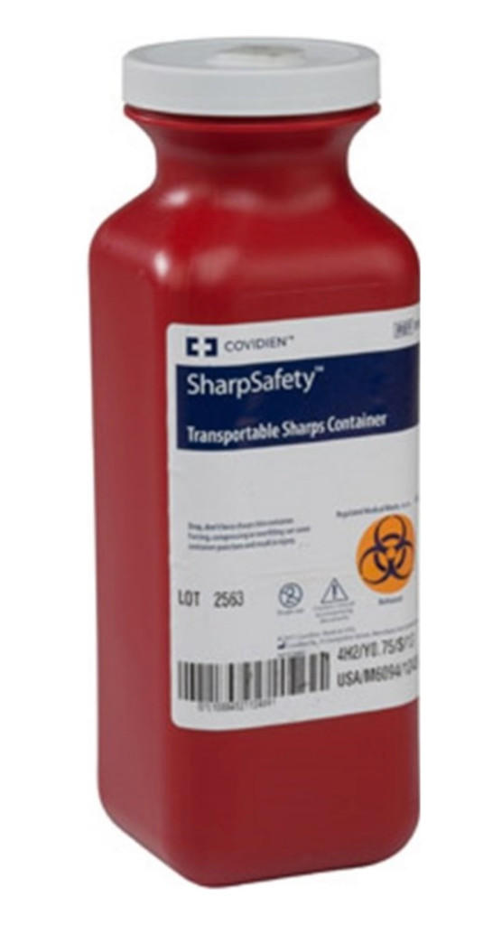 SharpSafety™ Sharps Container, Transportable, Screw Cap, 1.5 Quart, 20/CS
