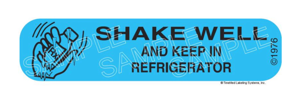 Auxiliary Label - Shake Well and Keep in Refrigerator 1,000 Labels