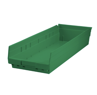 Shelf Bin, 8⅜ x 4 x 23⅝, Green, 1/EA