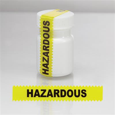  Hazardous Tamper Tape, Yellow, 50'L x 1/2"H, 1/EA	