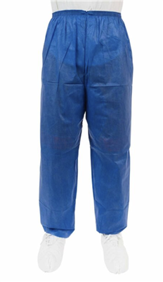 Blue SMS Soft Scrub Pants, Wide Elastic Waist, Open Ankle, Hip Pocket, L, 30/CS