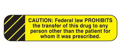 Caution Federal Law Prohibits Labels, Yellow with Black Text, 1-5/8"W x 3/8"H , 1,000/EA