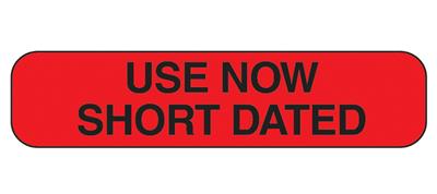  Use Now Short Dated Labels, Red w/Black Text 1,000/EA