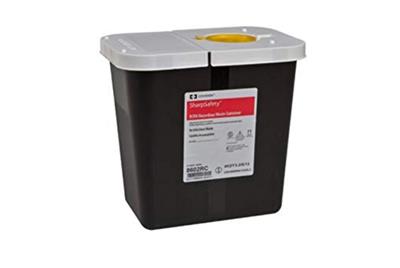 RCRA Waste Container 2 Gallon Black, White Lid, 20/CS