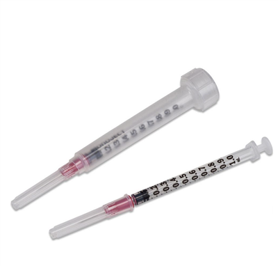 Tuberculin Syringe with Needle Monoject™ 0.5 mL 28 Gauge 1/2 Inch Attached Needle Without Safety, 50