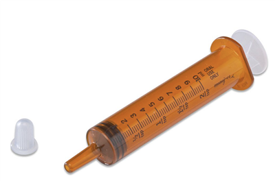  10ml Monoject Amber Oral Medication Syringe 100/EA 500/CS