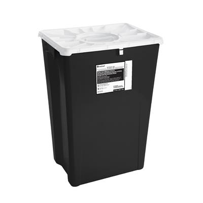 18 Gal RCRA BLACK Disposable Container w/Port/Duo Lid, 1/EA, 7/CS