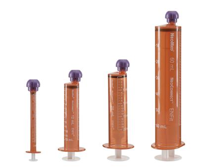 NeoConnect ENFit Amber Syringe with White Markings, 3 mL, Sterile, 200/CS