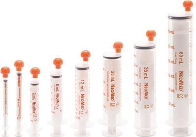 Bulk Packaged Clear Oral Dispenser, With Orange Text (Tip Cap Included) - 60ml