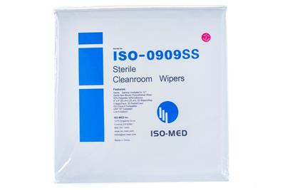 Sterile Cleanroom Wipe 9" x 9" Non-Woven Polycellulose Wiper, 50% Poly - 50% Cellulose , Double Bagg