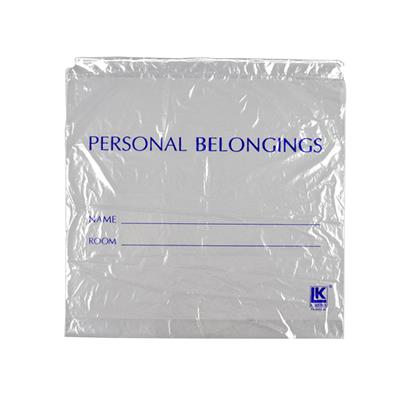 Clear Personal Belongings Bag with Cordstring Closure 250/case