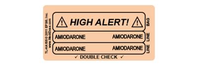 Line Tracing Label - AMIODARONE Black Text on Peach Background 1000/Labels/roll