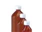 Amber Plastic Oval Bottles, Graduated with Child Resistant Caps, 12 oz., 38/CS