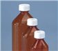 Amber Plastic Oval Bottles, Graduated with Child Resistant Caps, 16 oz., 32/CS